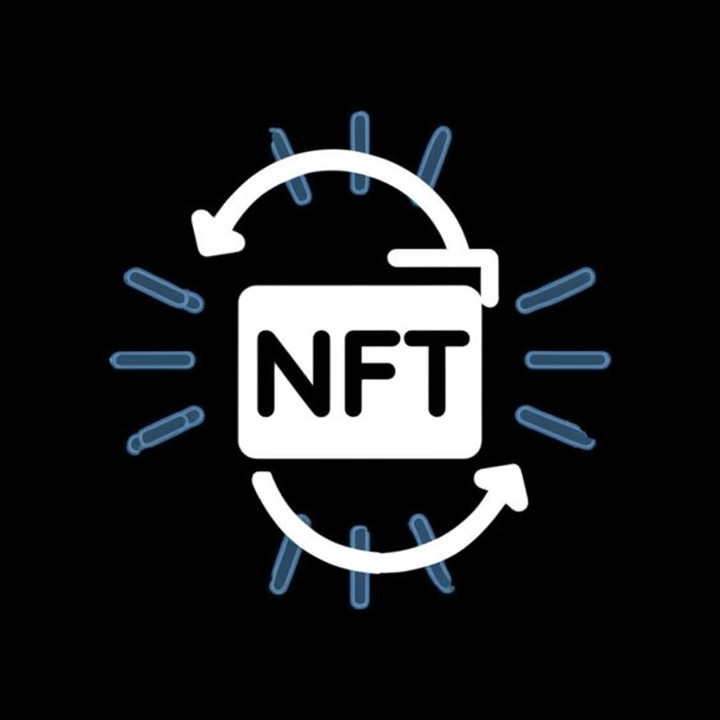Stylized icon showing an NFT changing or updating